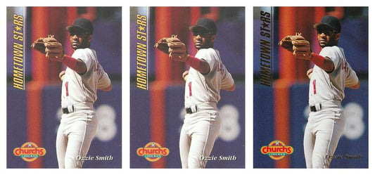 (3) 1994 Pinnacle Church's Hometown Stars #26 Ozzie Smith Lot Cardinals