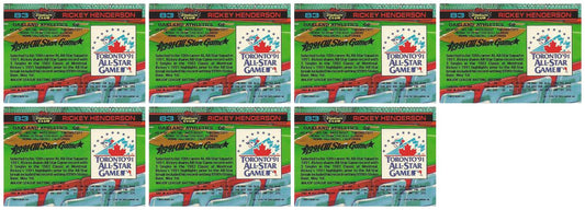 (7) 1992 Stadium Club Dome Baseball #83 Rickey Henderson Athletics Card Lot
