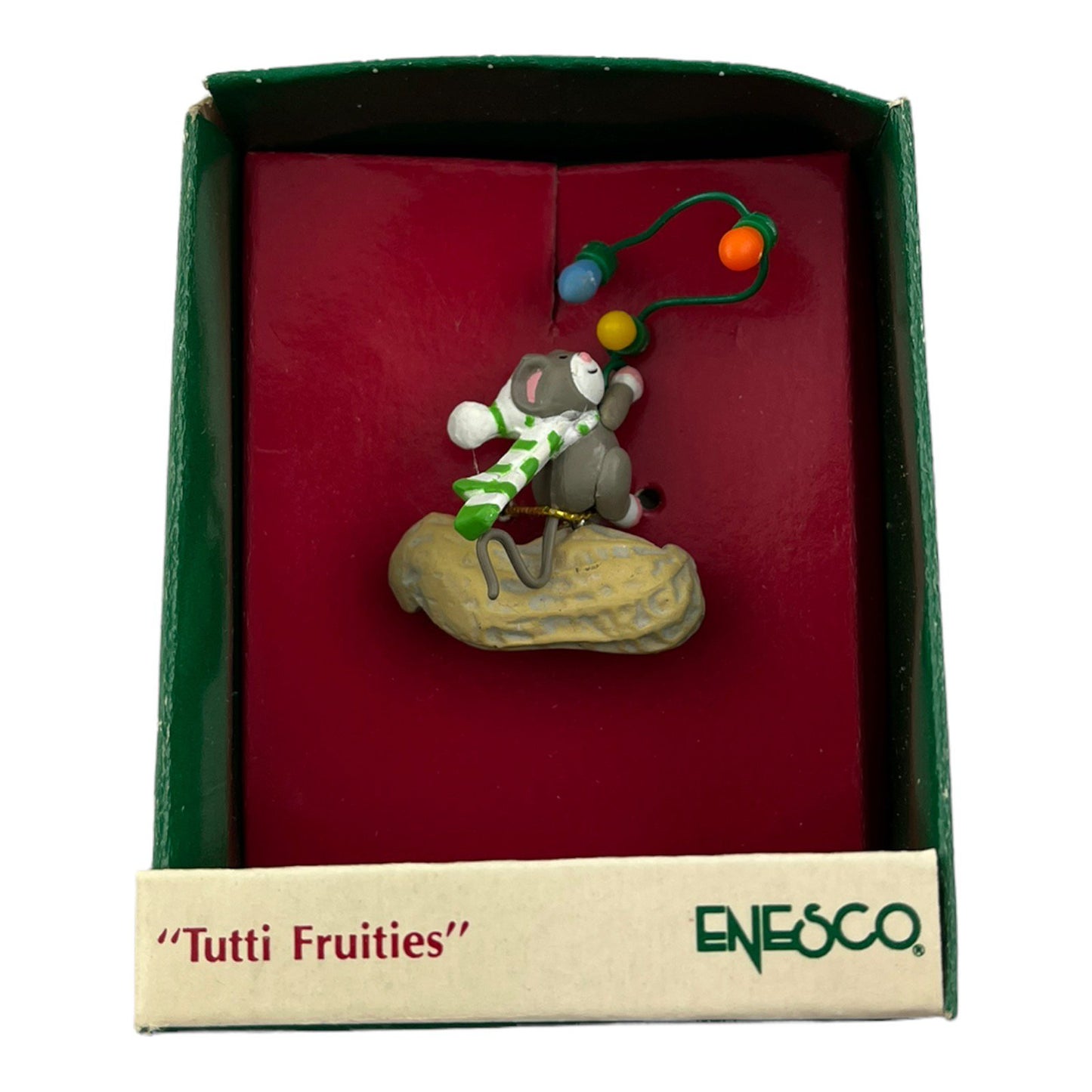 Small Wonders Tutti Fruities Mouse on Peanut Vintage Miniature Ornament