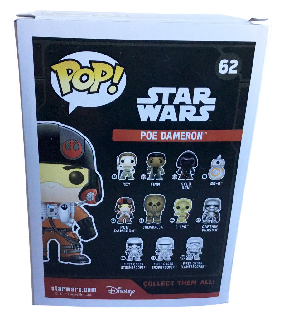 Star Wars The Force Awakens #62 Poe Dameron Funko Pop Figure
