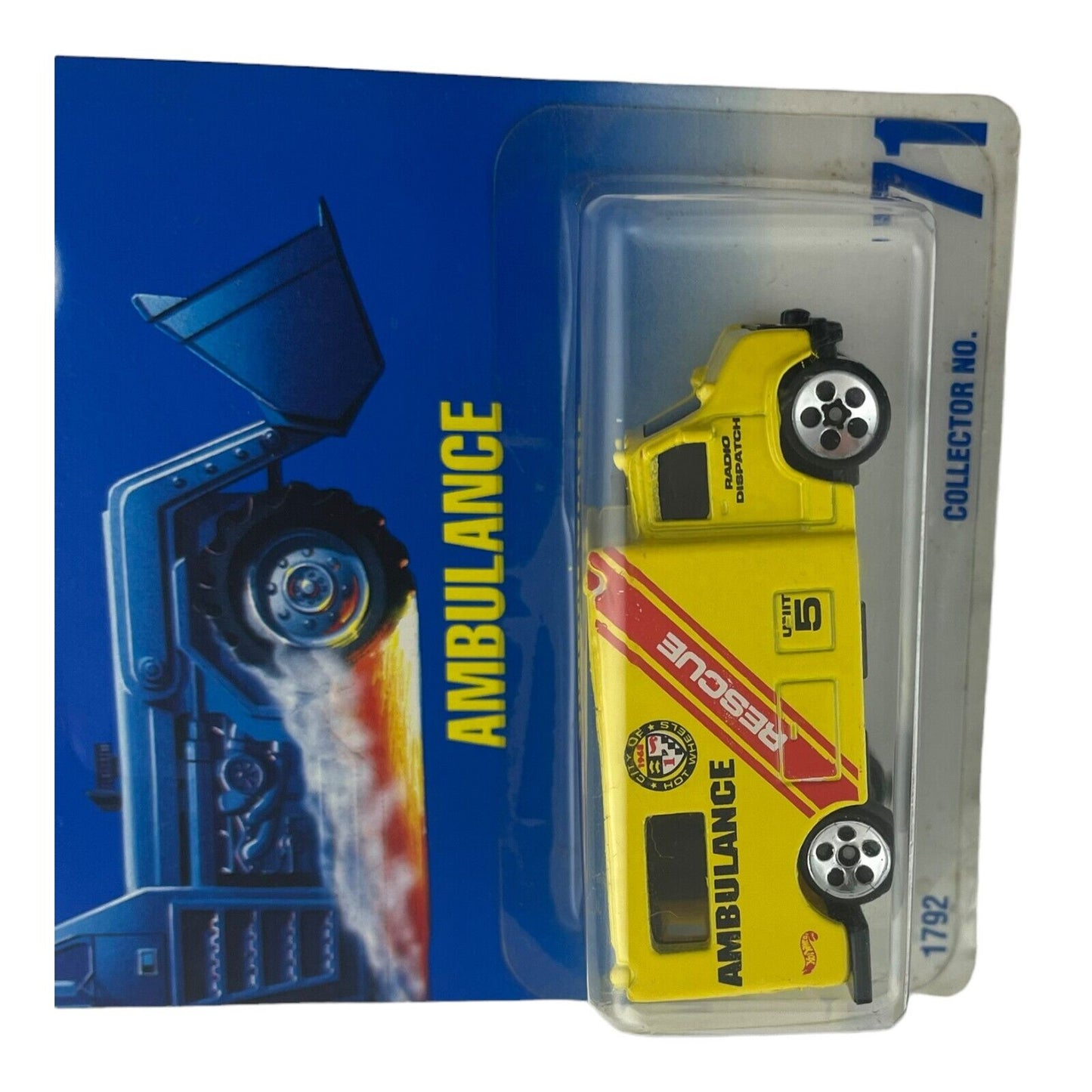 Hot Wheels Yellow Ambulance #71 Diecast Vehicle 1991 Mattel
