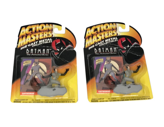 (2) Action Masters Batman Animated Series Catwoman Figure Lot 1994 Kenner