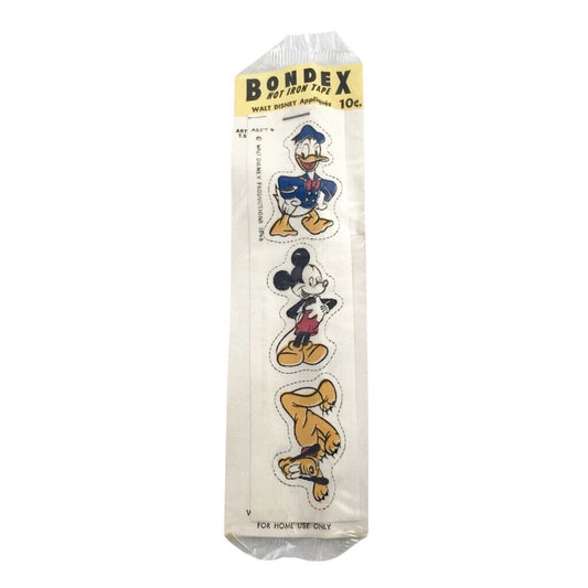 Walt Disney 7" Appliques Donald Duck Mickey Mouse & Pluto Bondex 1946