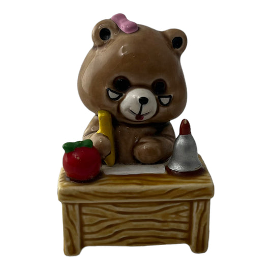 Teacher Bear 2 Inch Vintage Ceramic Figurine