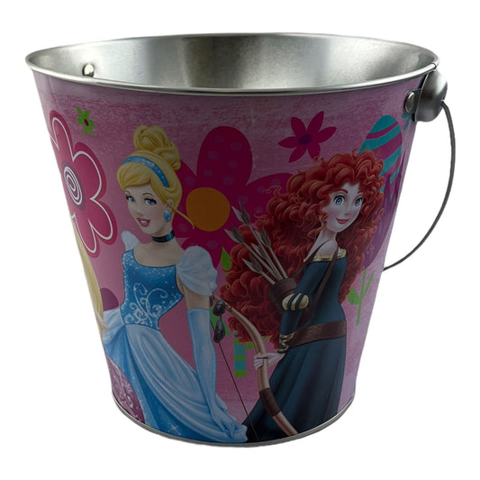 Disney Princess 7 Inch Tin Bucket with Handle Snow White Cinderella Jasmine