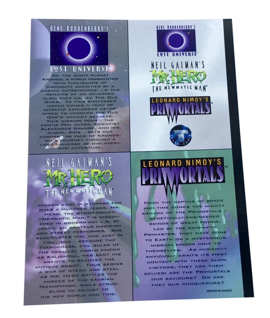 Tekno Comix 4 Promo Card 7" X 5.25" Panel Mr. Hero, Primortals, Lost Universe