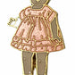 Baby Doll 1.5 Inch Enamel Pink Dress Brooch