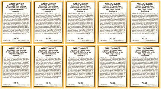 (10) 1987 Donruss Highlights #35 Wally Joyner California Angels Card Lot