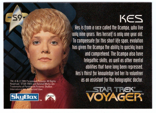 1995 SkyBox Star Trek Voyager Season 1 Series 1 U.S.S. Voyager Crew #S9 Kes