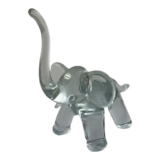Glass Elephant Trunk Up 3.5 Inch Figurine