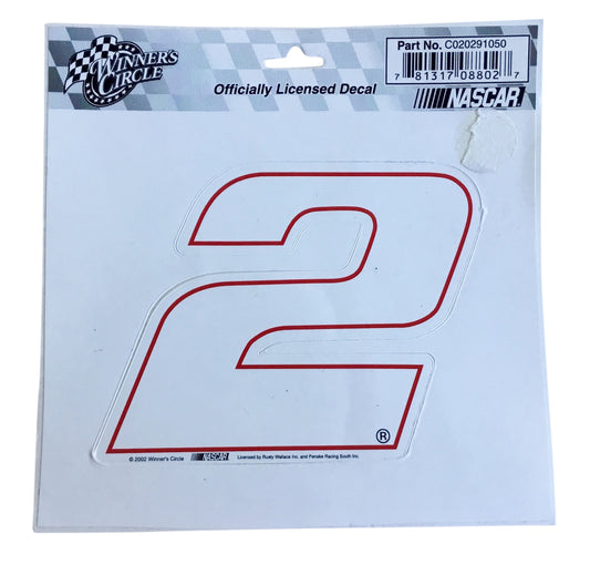 Rusty Wallace #2 - 4.5 Inch X 3.5 Inch Number Cut NASCAR Decal 2002