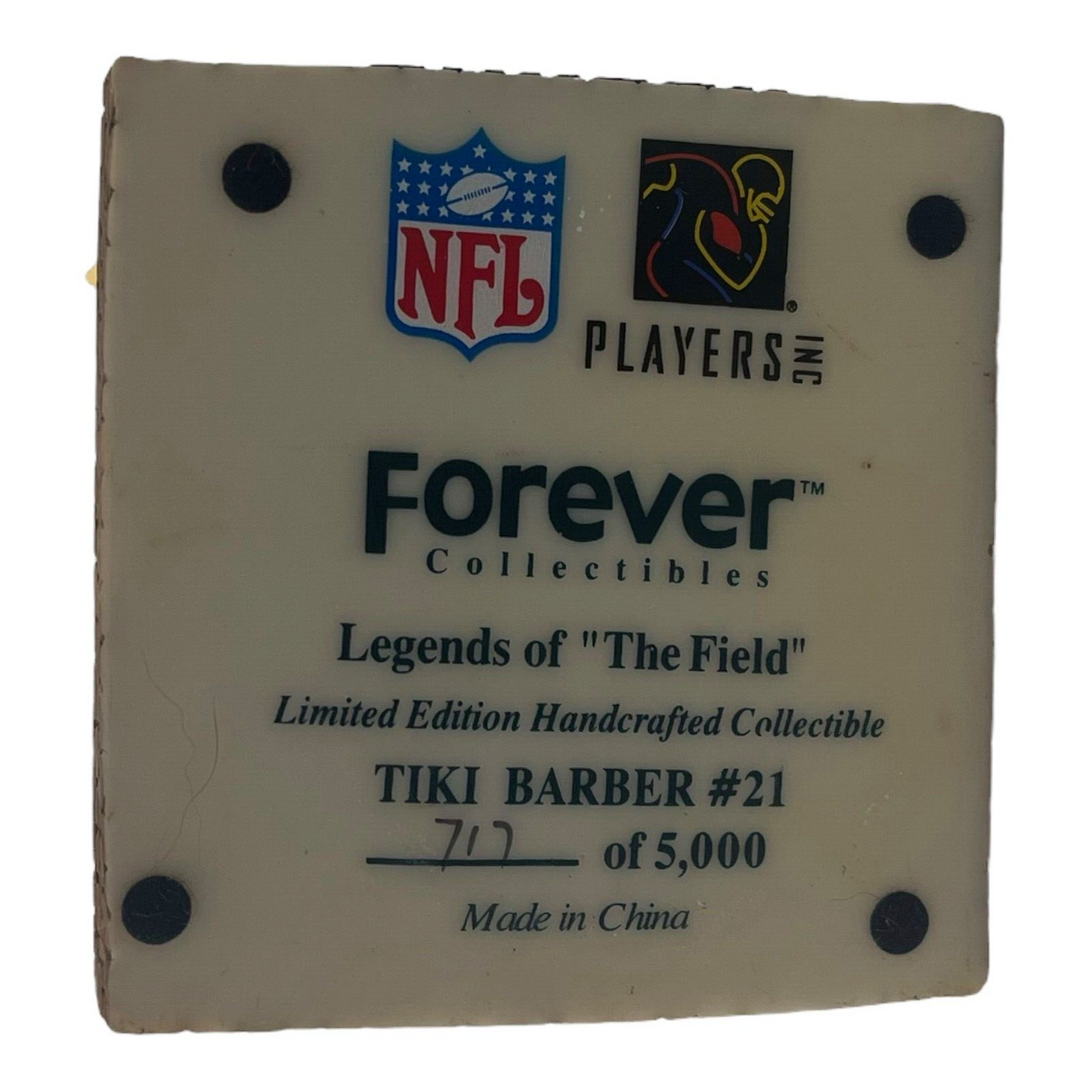 NFL Legends of the Field Tiki Barber 6.5 Inch Bobble Head New York Giants