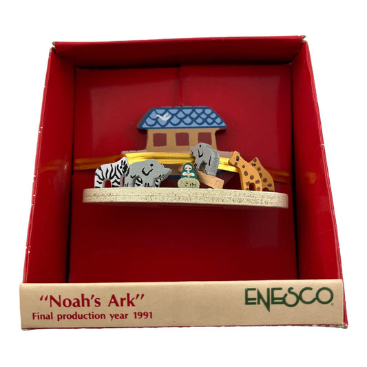 Small Wonders Noah's Ark 1.5 Inch Vintage Christmas Ornament 1990 Enesco