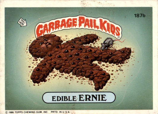 1986 Garbage Pail Kids Series 5 #187B Edible Ernie VG-EX