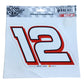 Kerry Earnhardt #12 - 4.5 Inch X 3.5 Inch Number Cut NASCAR Decal 2002