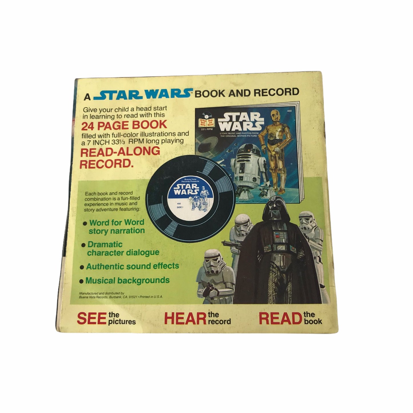 Star Wars Planet of the Hoojibs Book and 33 1/3 Record 1983 Buena Vista