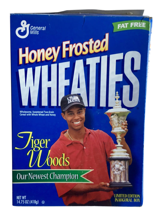Tiger Woods Honey Frosted Wheaties Full 14.75 Ounce Limited Ed. Inaugural Box