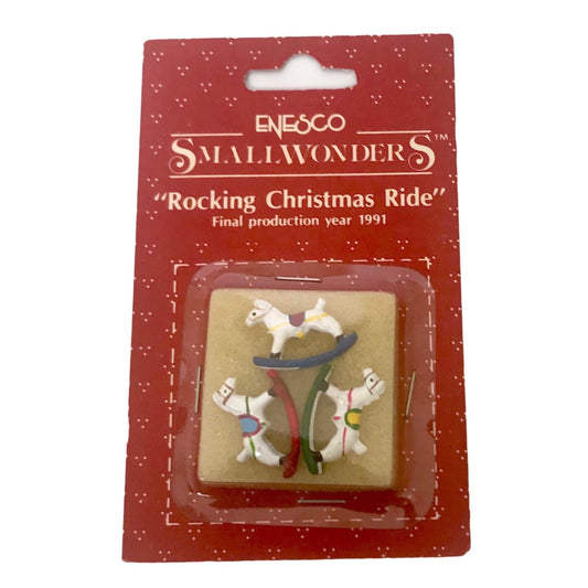 Enesco Small Wonders Rocking Christmas Ride 1.5" Ornament 1990 Enesco