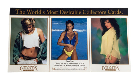 Penthouse Collectors Series 7.5" X 3.5" Promo Card Sheet 1992 C.S. Enterprises