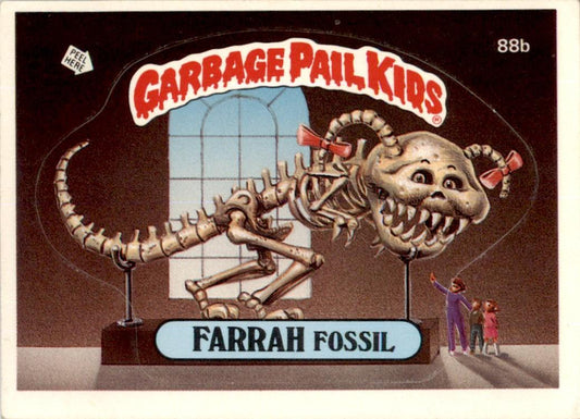 1986 Garbage Pail Kids Series 3 #88b Farrah Fossil No Copyright VG-EX