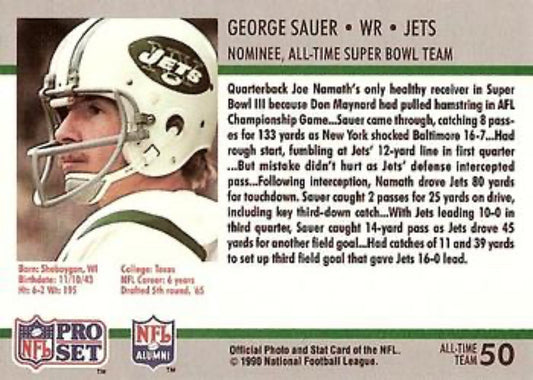 1990-91 Pro Set Super Bowl 160 Football 50 George Sauer