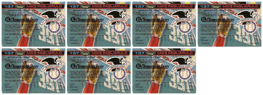 (7) 1992 Stadium Club Dome Baseball #137 Mike Pagliarulo Twins Card Lot