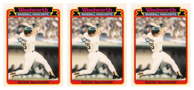 (3) 1989 Topps Woolworth Baseball Highlights #27 Mark McGwire Lot Athletics