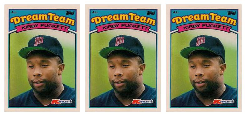 (3) 1989 Topps K-Mart Dream Team Baseball #16 Kirby Puckett Lot Twins