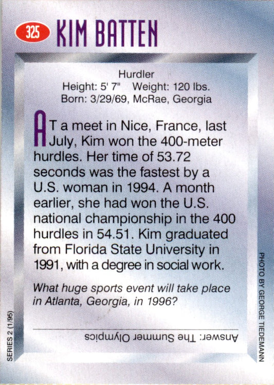 1995 Sports Illustrated for Kids #325 Kim Batten Track & Field