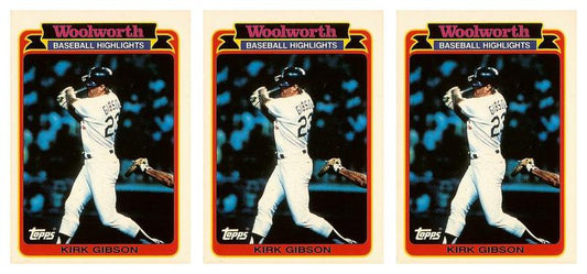 (3) 1989 Topps Woolworth Baseball Highlights #24 Kirk Gibson Lot Dodgers