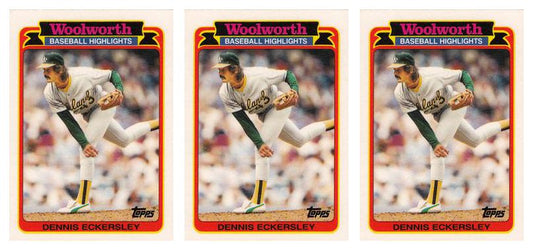(3) 1989 Topps Woolworth Baseball Highlights #20 Dennis Eckersley Lot