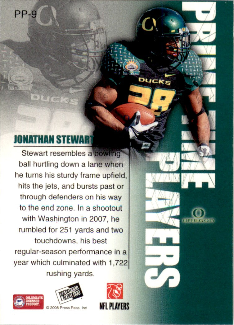 2008 Press Pass Primetime Players #PP-9 Jonathan Stewart Oregon Ducks