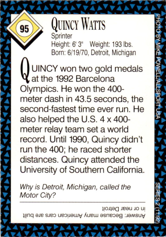 1992 Sports Illustrated for Kids #95 Quincy Watts Track & Field