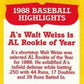 1989 Topps Woolworth Baseball Highlights Baseball 5 Walt Weiss ROY