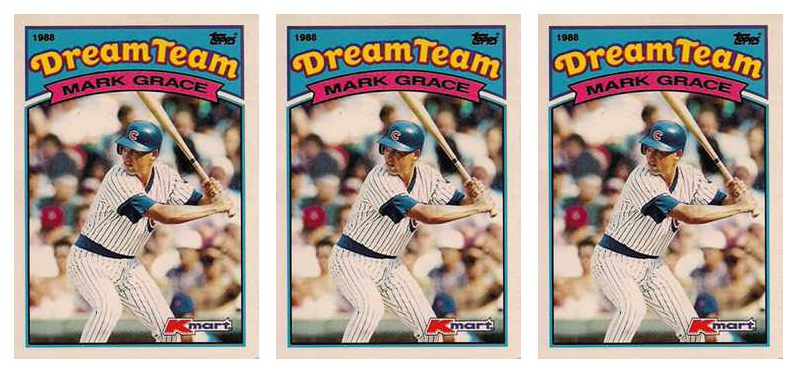 (3) 1989 Topps K-Mart Dream Team Baseball #1 Mark Grace Lot Cubs