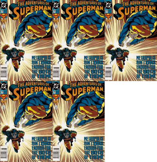 Adventures of Superman #506 Newsstand Covers (1987-2006) DC Comics - 5 Comics