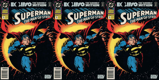 Superman: Man of Steel Annual #1 Newsstand Covers (1991-2003) DC - 3 Comics