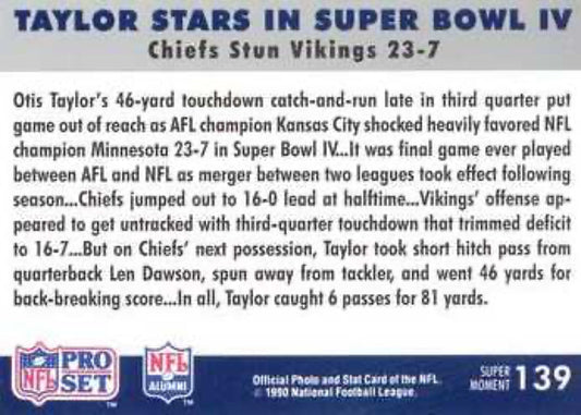 1990-91 Pro Set Super Bowl 160 Football 139 Otis Taylor