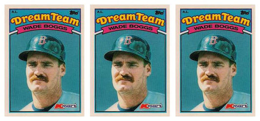 (3) 1989 Topps K-Mart Dream Team Baseball #14 Wade Boggs Lot Red Sox