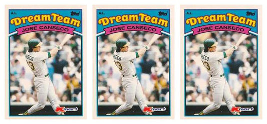 (3) 1989 Topps K-Mart Dream Team Baseball #18 Jose Canseco Lot Athletics