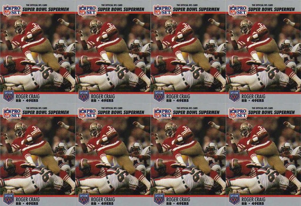 (8) 1990-91 Pro Set Super Bowl 160 Football #39 Roger Craig 49'ers Card Lot