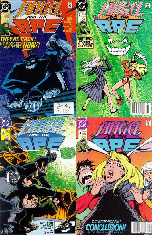 Angel and the Ape #1-4 Newsstand Covers (1991) DC Comics - 4 Comics