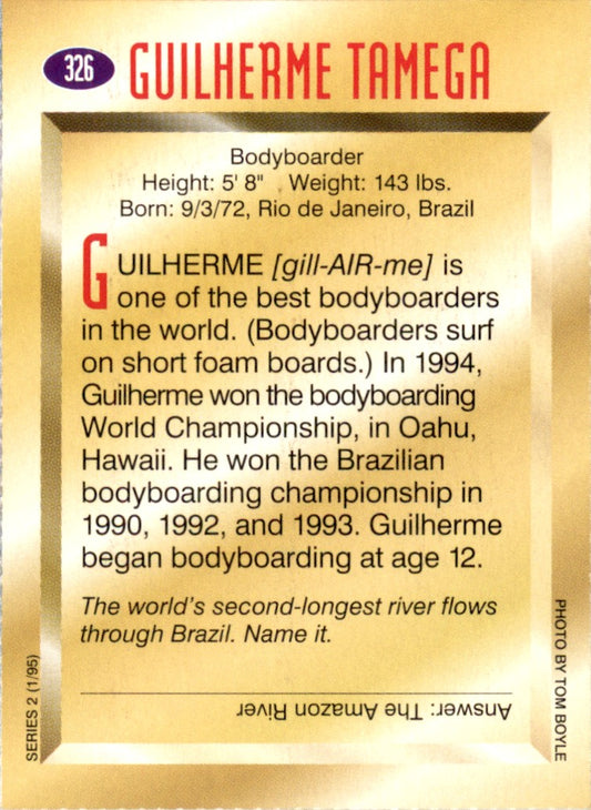 1995 Sports Illustrated for Kids #326 Guilherme Tamega Bodyboarding