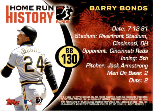 2005 Topps Barry Bonds Home Run History #BB130 Barry Bonds Giants