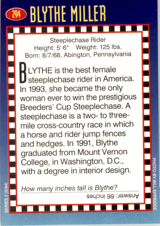1994 Sports Illustrated for Kids #294 Blythe Miller Equestrian