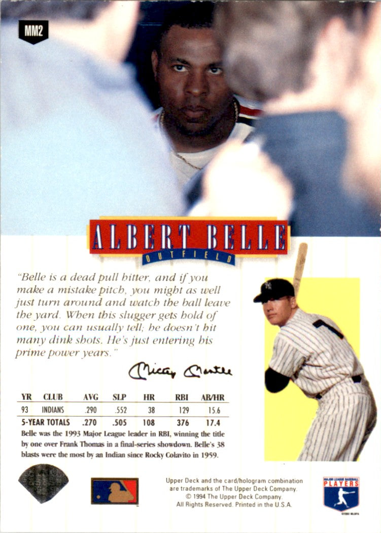 1994 Upper Deck Mickey Mantle's Long Shots #MM2 Albert Belle Cleveland Indians