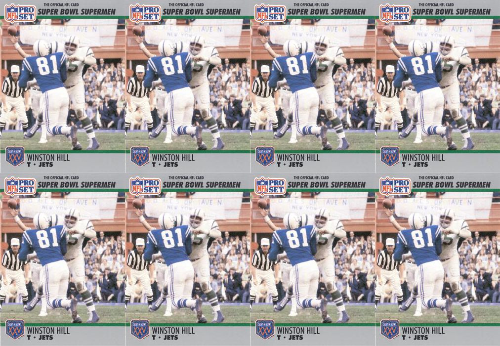(8) 1990-91 Pro Set Super Bowl 160 Football #57 Winston Hill Jets Card Lot