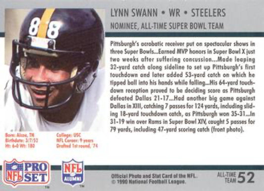 1990-91 Pro Set Super Bowl 160 Football 52 Lynn Swann