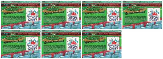 (7) 1992 Stadium Club Dome Baseball #16 Craig Biggio Houston Astros Card Lot