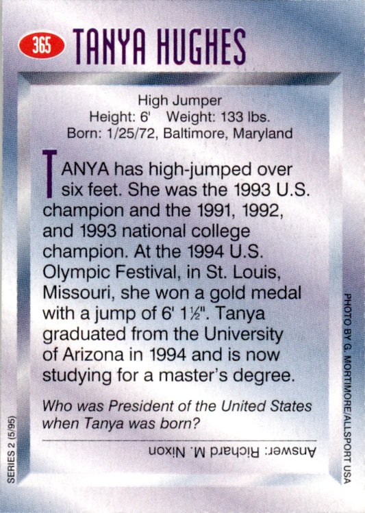 1995 Sports Illustrated for Kids #365 Tanya Hughes Track & Field
